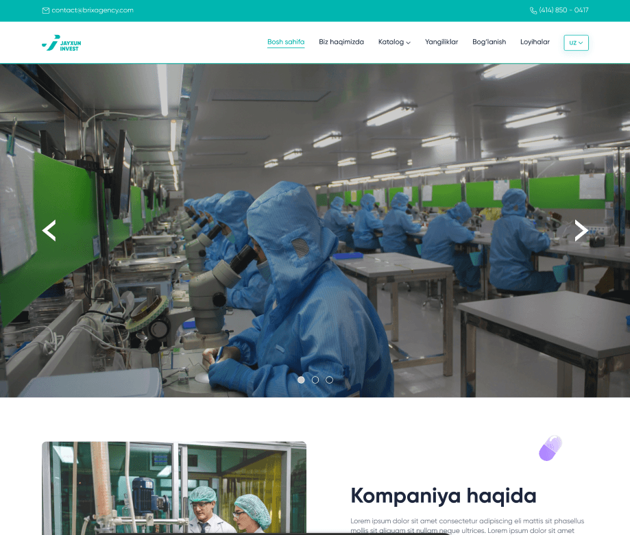Preview of the Jayxun Invest company website